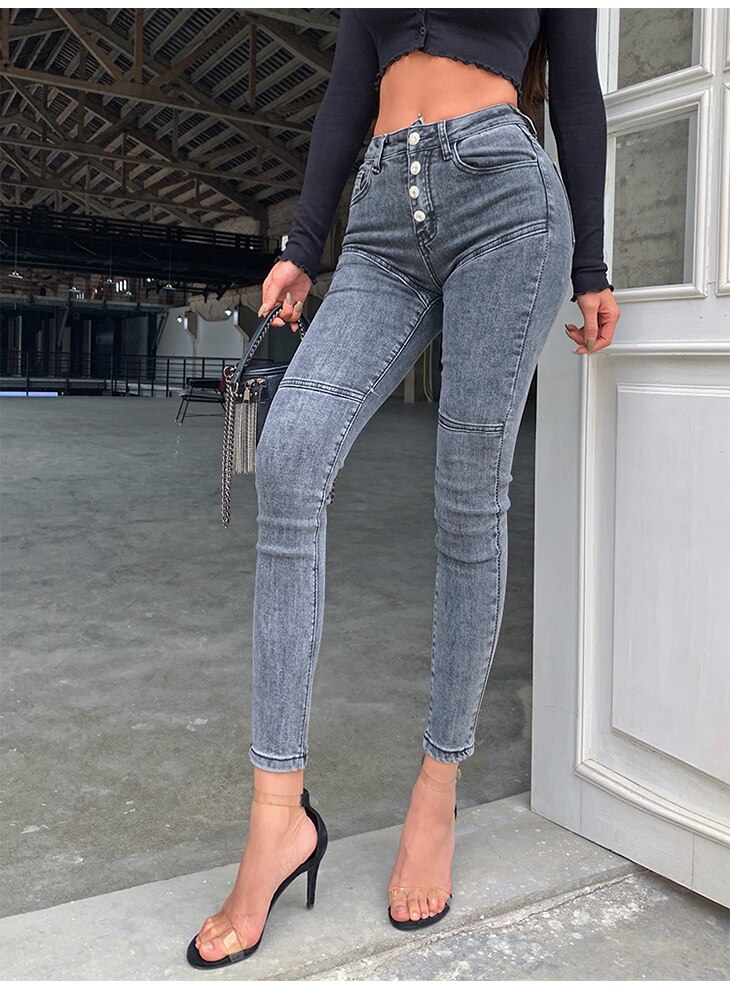 Women's High Waist Skinny Jeans