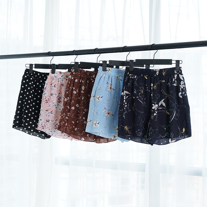 Women's Floral Prinr Chiffon Shorts