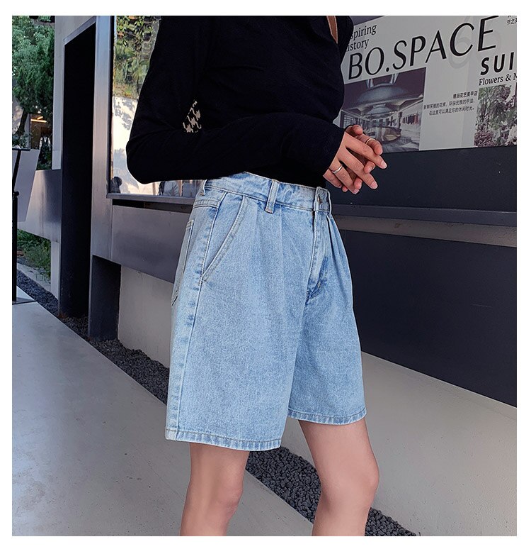 Light Blue Denim Shorts for Women