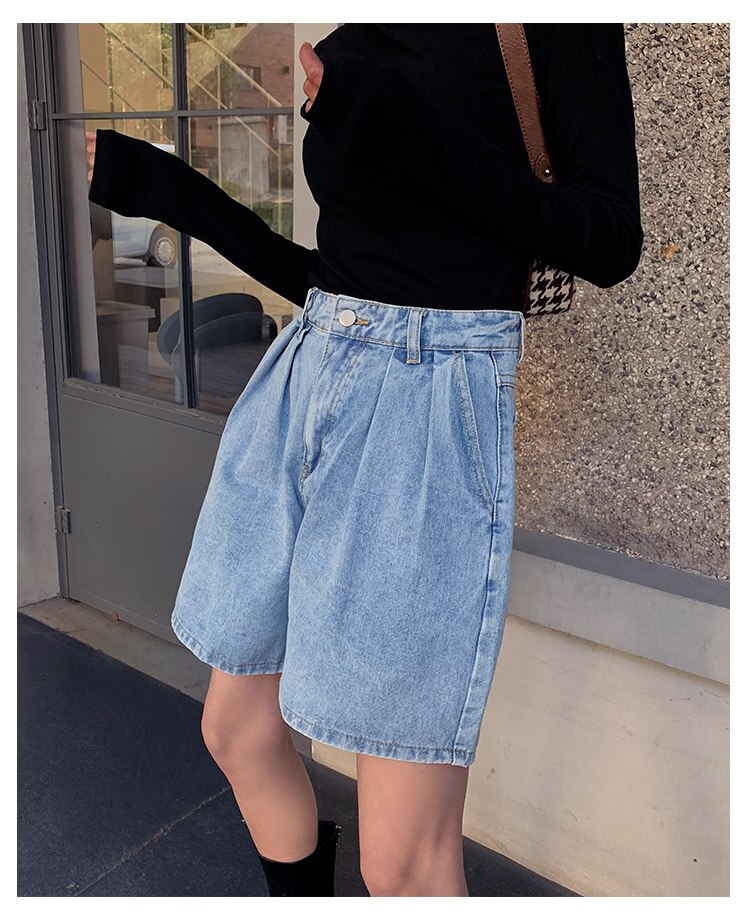 Light Blue Denim Shorts for Women