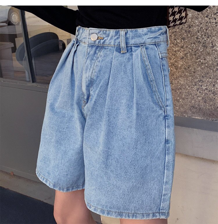 Light Blue Denim Shorts for Women