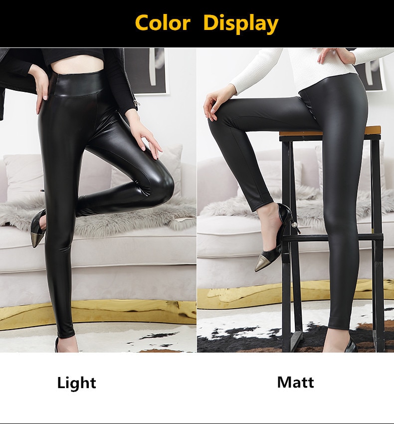 PU Leather High Waist Push Up Leggings