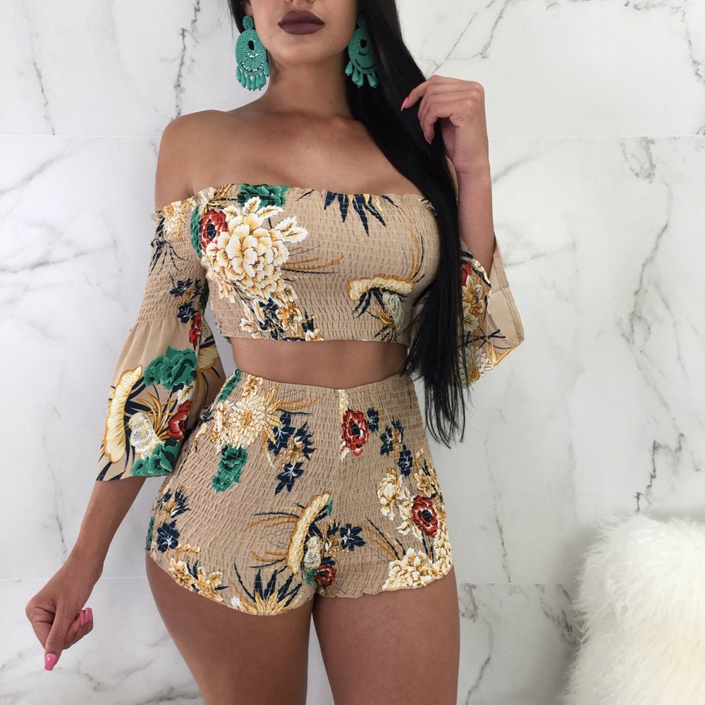 Women's Floral Pattern Two Pieces Sets