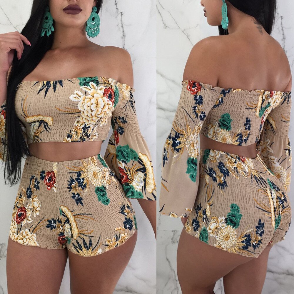 Women's Floral Pattern Two Pieces Sets