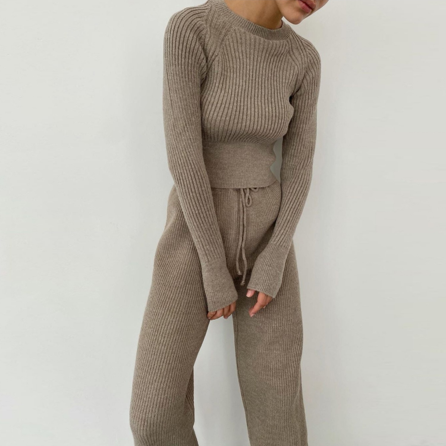 Women's Knitted Skirt and Top Tracksuit