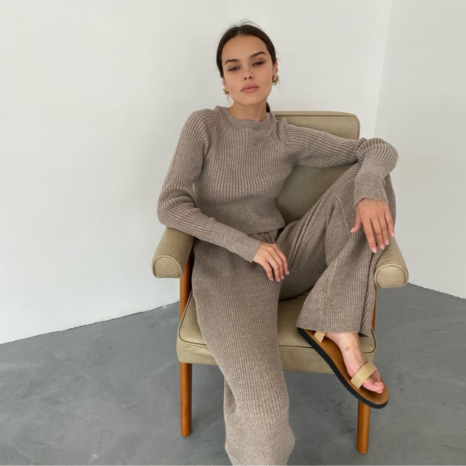 Women's Knitted Skirt and Top Tracksuit