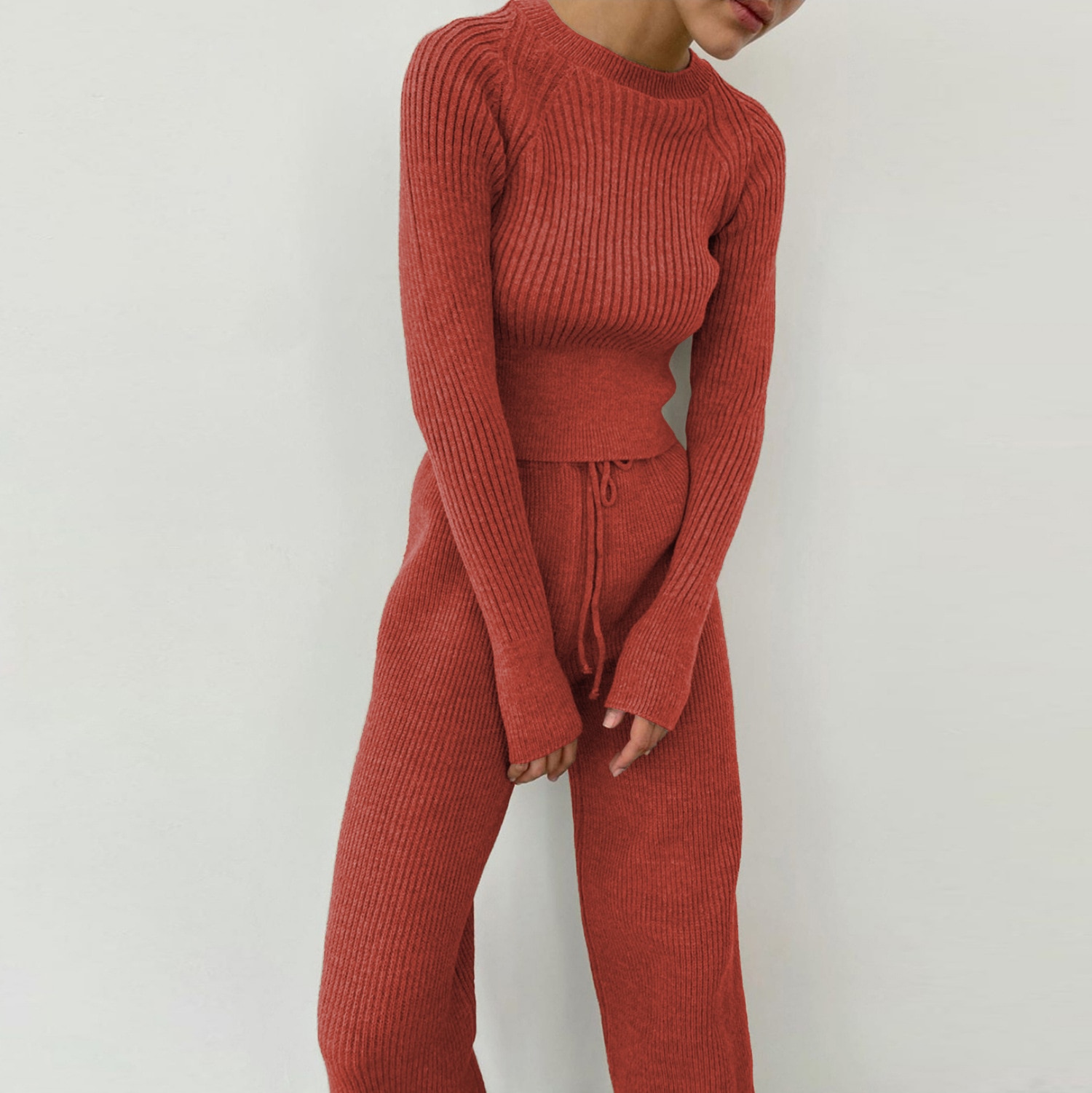 Women's Knitted Skirt and Top Tracksuit