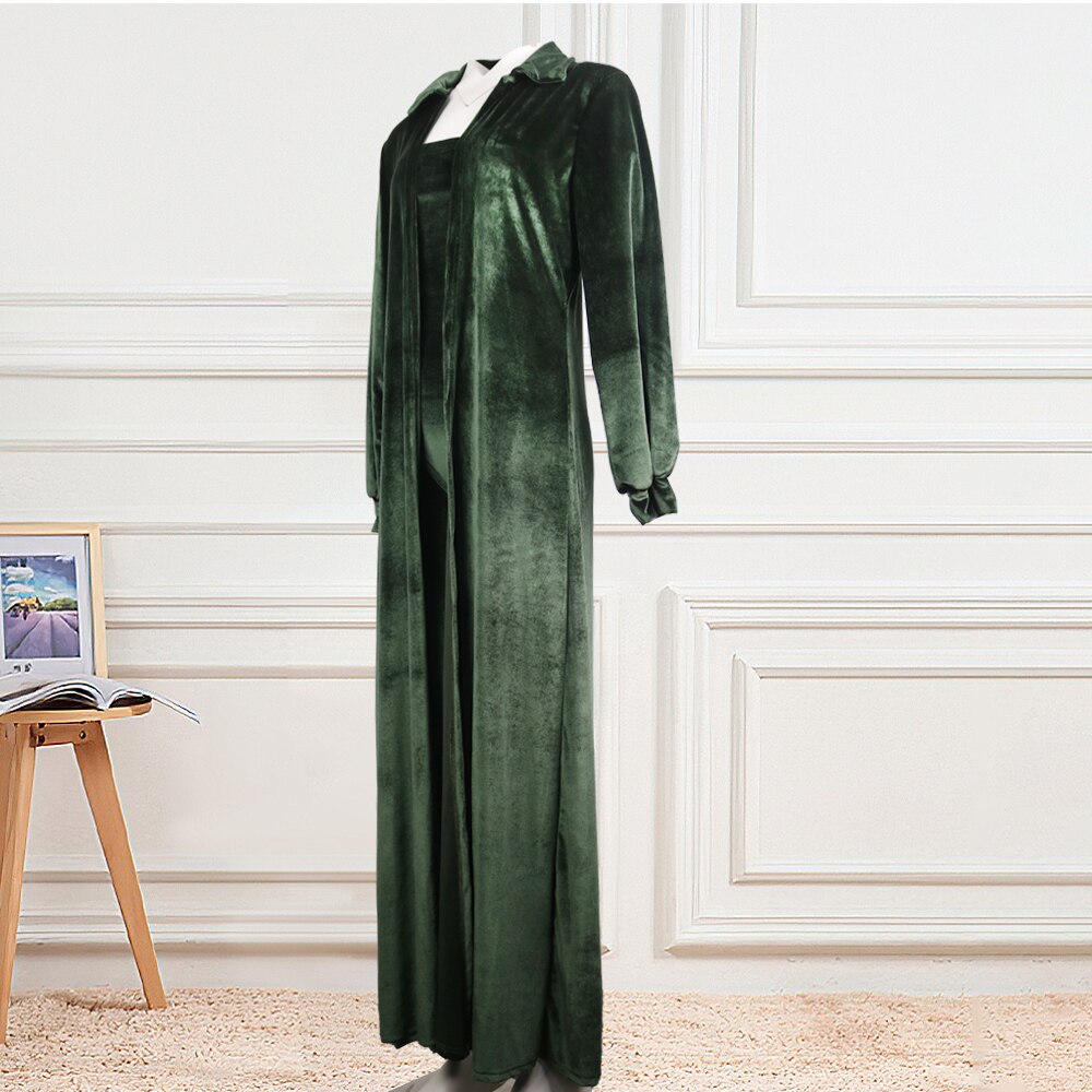 Women's Velvet Jumpsuit and Cardigan Set