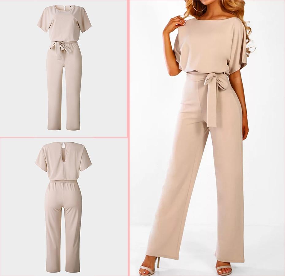 Women's Bat Sleeve Belted Jumpsuit