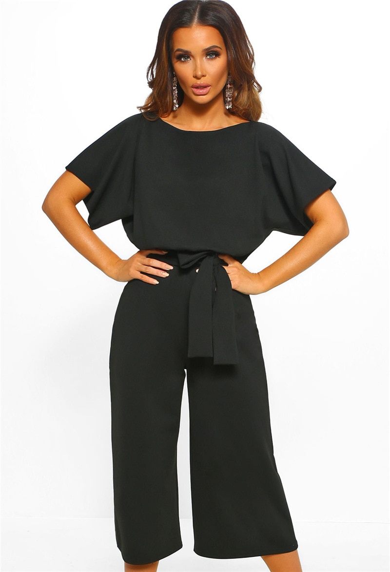 Cotton Bandage Women's Jumpsuit with Belt