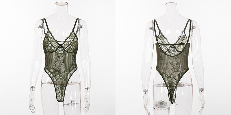 Lace Transparent Women's Bodysuit