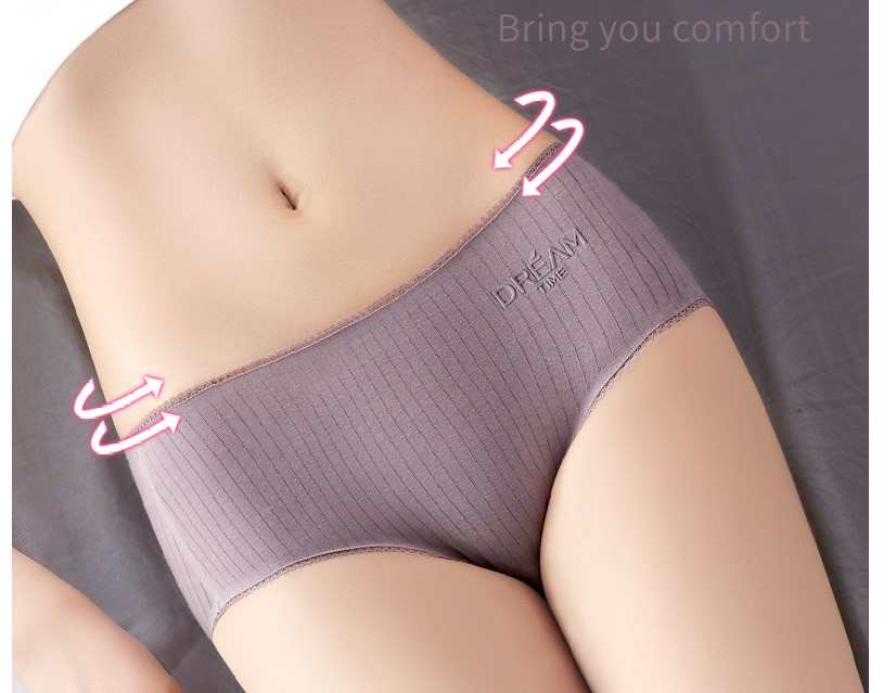 Women's Basic Ribbed Cotton Panties 4 Pcs Set