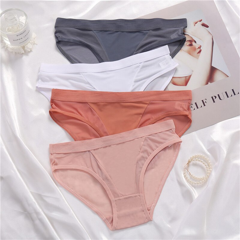 Women's Mesh Detail Panties 3 Pcs Set