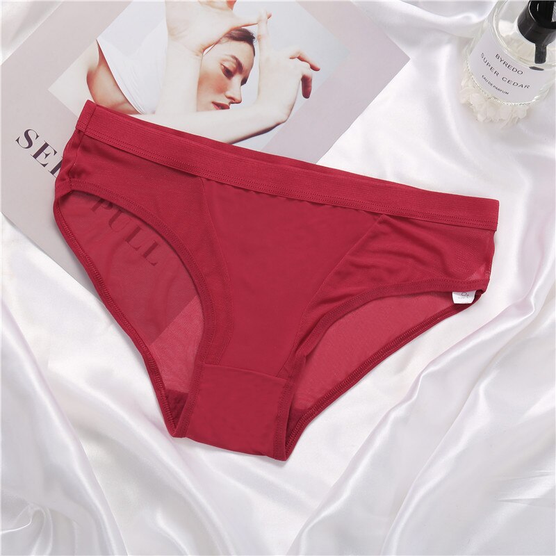 Women's Mesh Detail Panties 3 Pcs Set