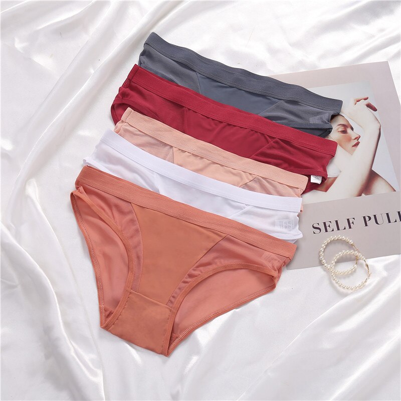 Women's Mesh Detail Panties 3 Pcs Set