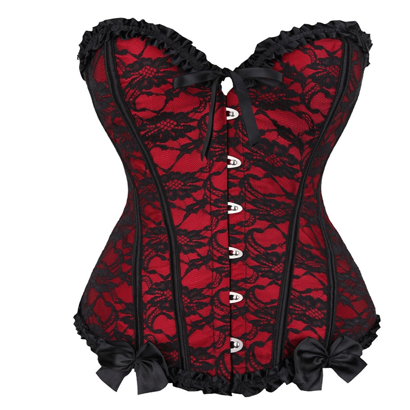 Red Mesh Grid Corset