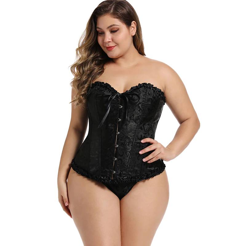 Floral Embroidery Women's Corset in Plus Size