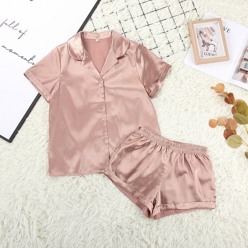 Women's Short Sleeved Casual Pajama Set