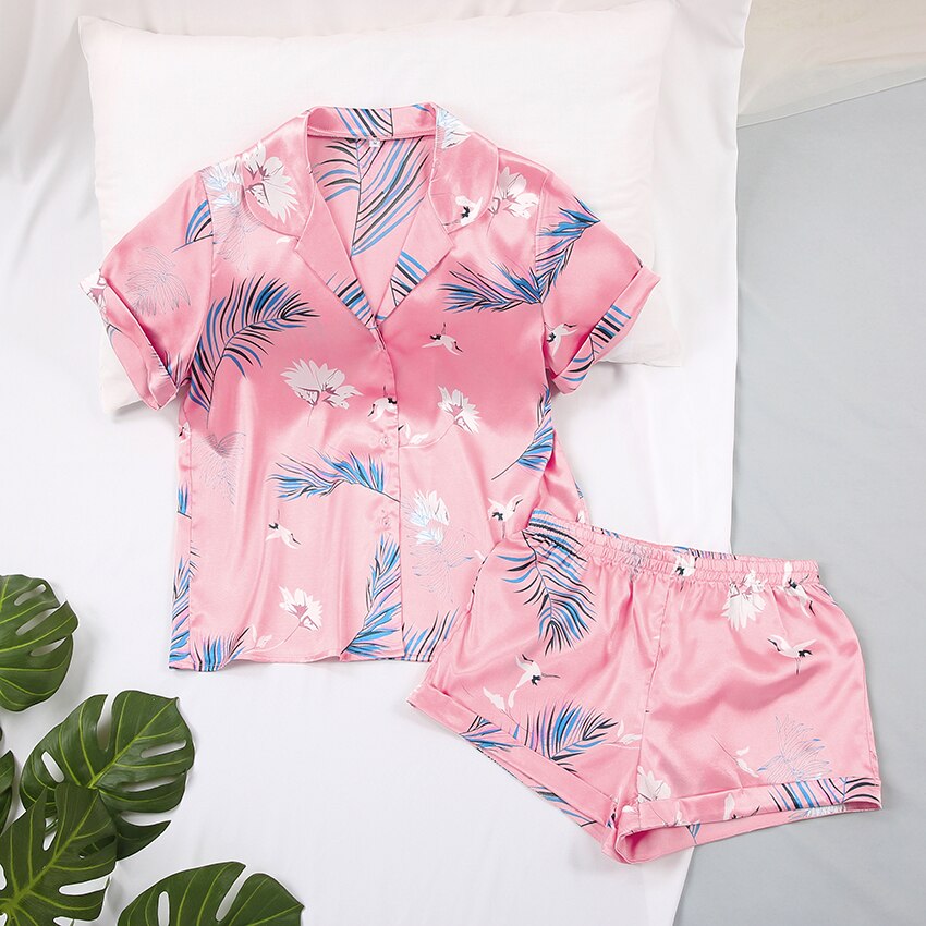 Women's Short Sleeved Casual Pajama Set