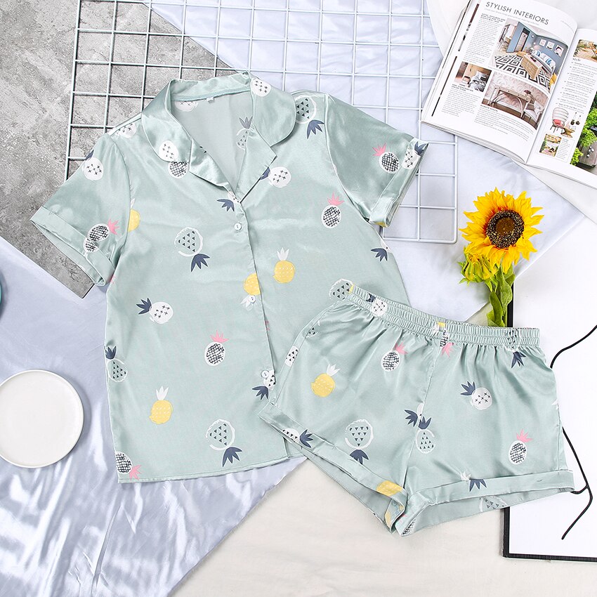 Women's Short Sleeved Casual Pajama Set