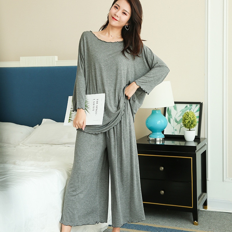 Plus Size Women's Modal Pajamas 2 pcs Set