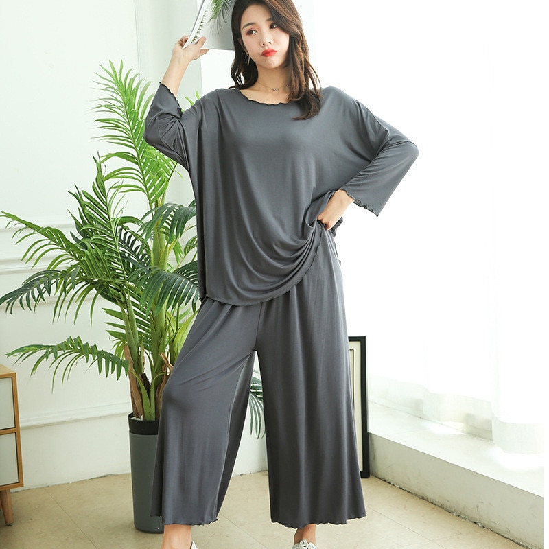 Plus Size Women's Modal Pajamas 2 pcs Set