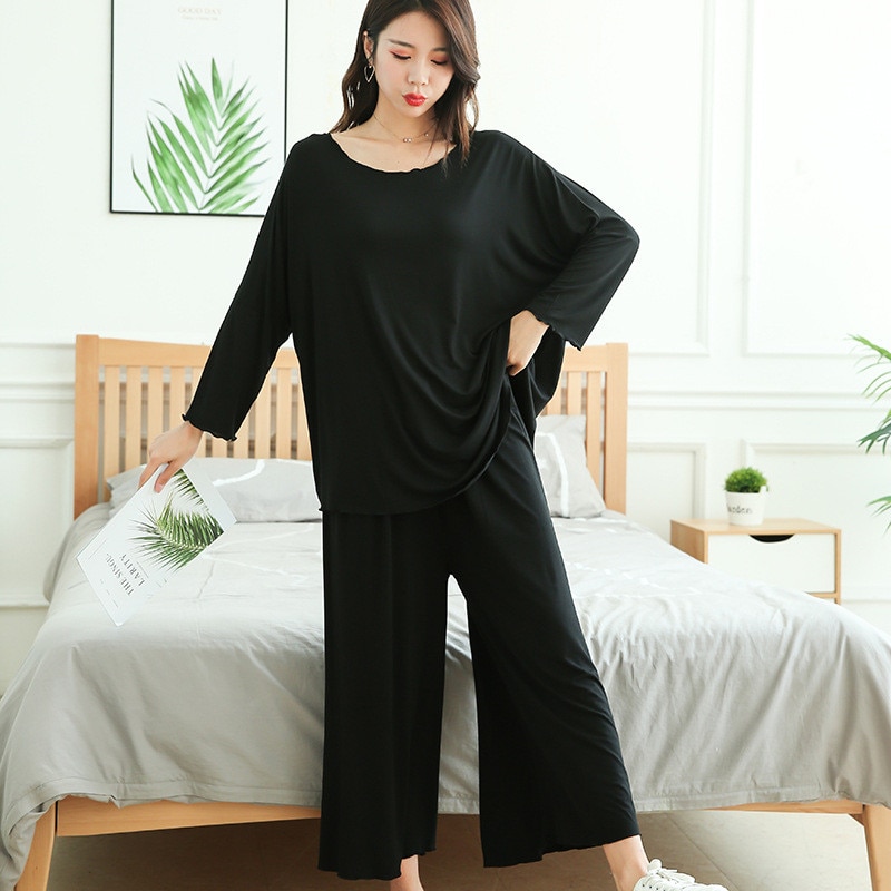 Plus Size Women's Modal Pajamas 2 pcs Set