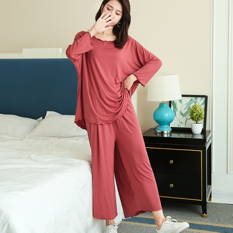 Plus Size Women's Modal Pajamas 2 pcs Set