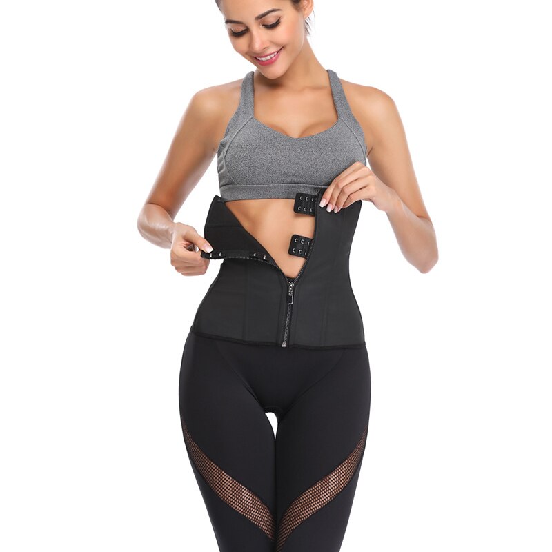 Women's Solid Black Waist Trainer