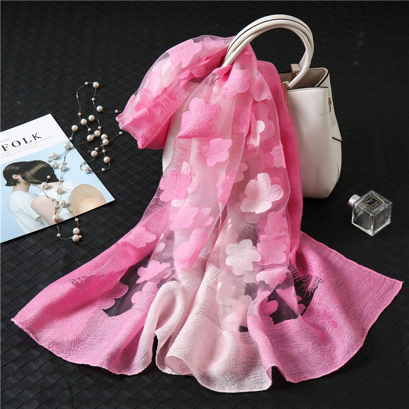 Double-Colored Organza Scarf for Women