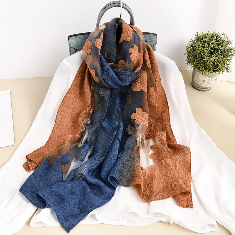 Double-Colored Organza Scarf for Women