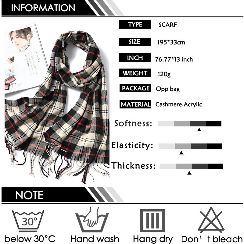 Fashion Plaid Cashmere Scarf