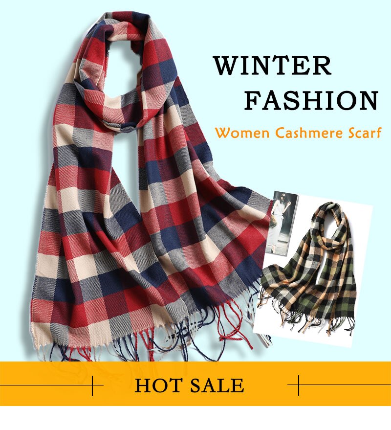 Fashion Plaid Cashmere Scarf