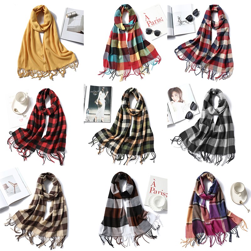 Fashion Plaid Cashmere Scarf