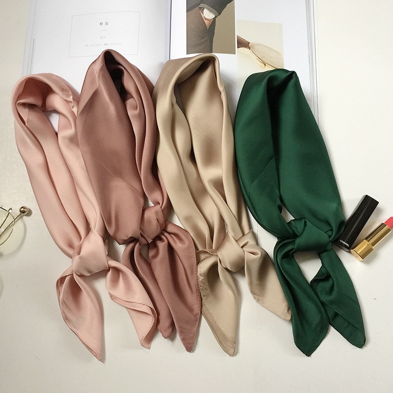 Women's Solid Color Satin Scarf