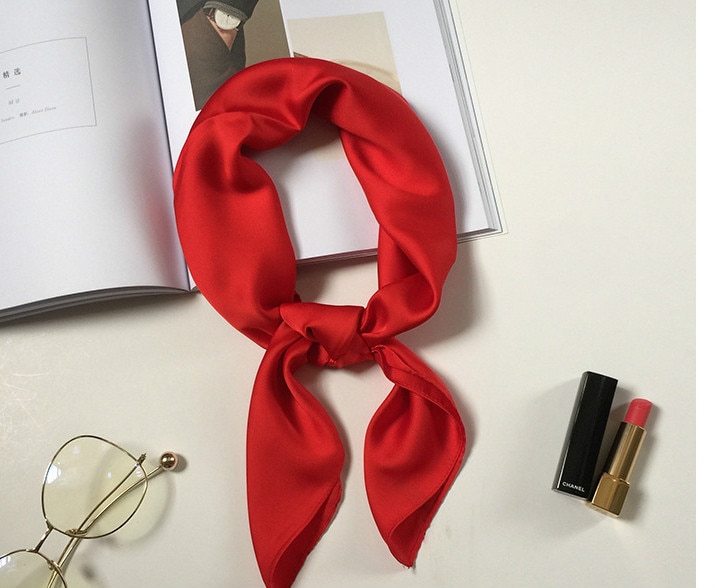 Women's Solid Color Satin Scarf