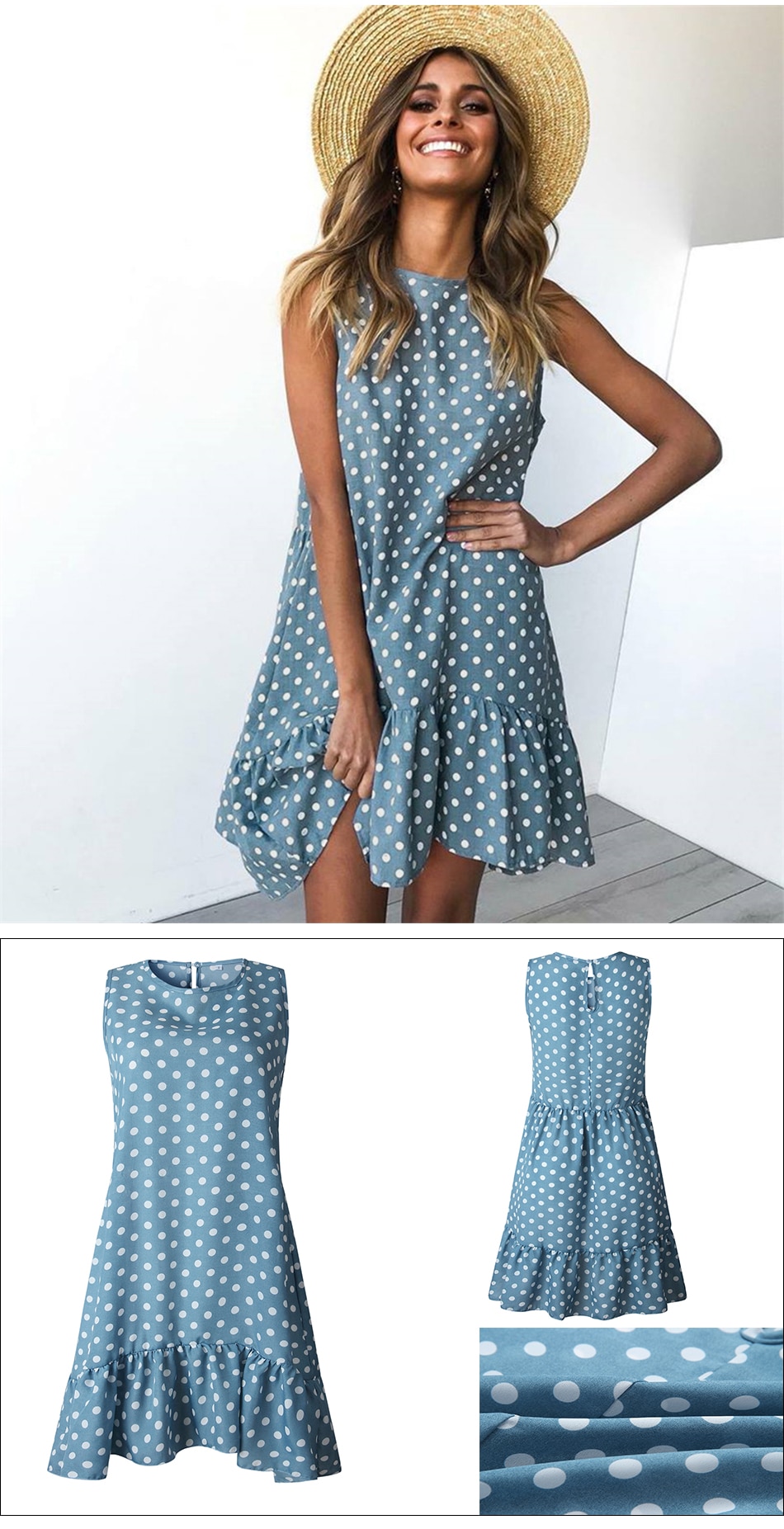 Women's Polka Dot Chiffon Dress