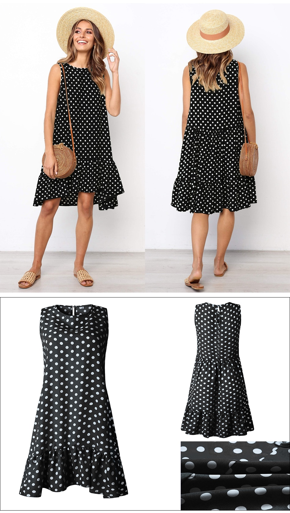 Women's Polka Dot Chiffon Dress