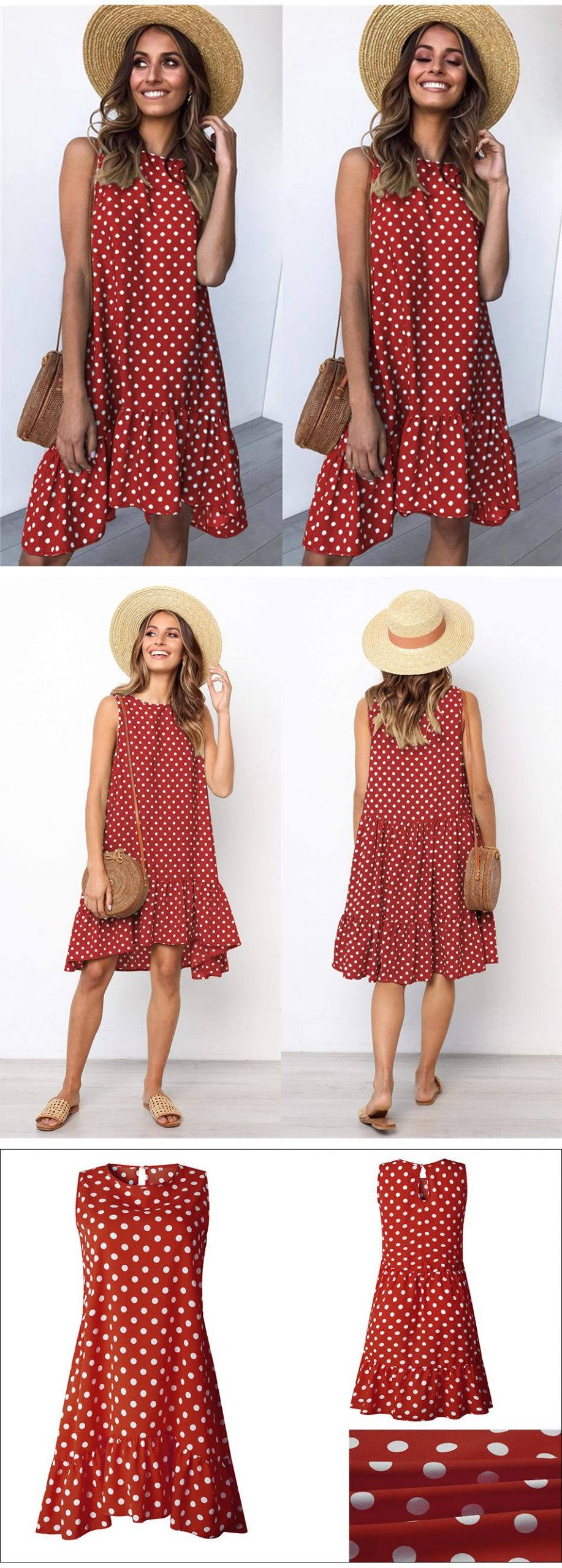 Women's Polka Dot Chiffon Dress