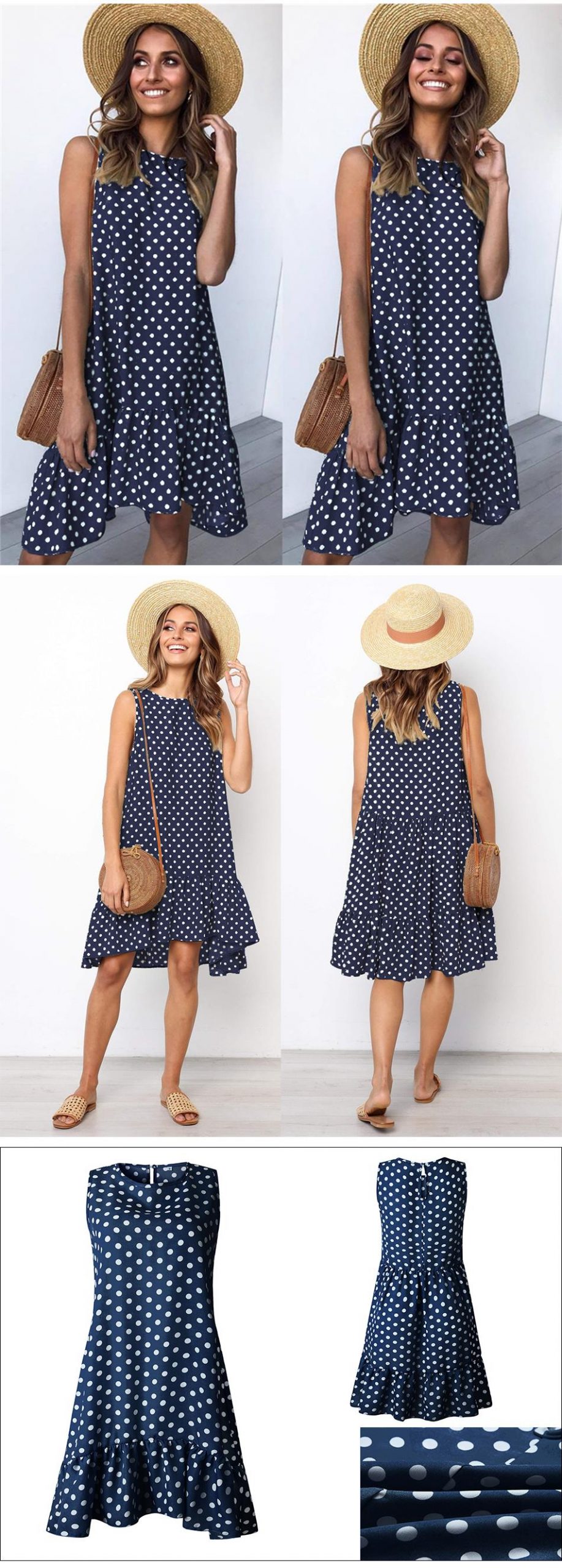 Women's Polka Dot Chiffon Dress