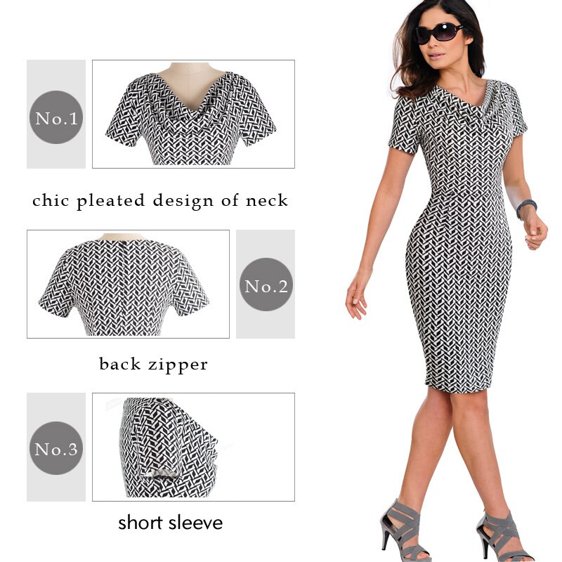 Women's Office Draped Bodycon Dress